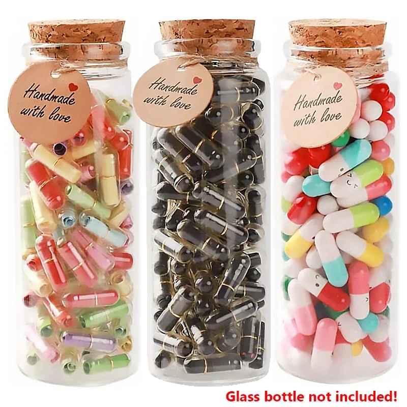 500/100Pcs Mini Message Capsule in Bottle – Love Message Wish Bottle for Party, Valentine’s Day Gift