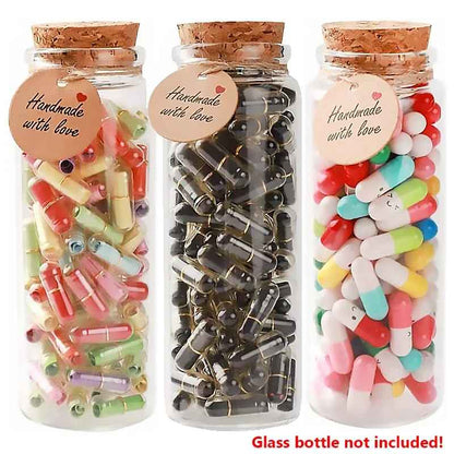 500/100Pcs Mini Message Capsule in Bottle – Love Message Wish Bottle for Party, Valentine’s Day Gift