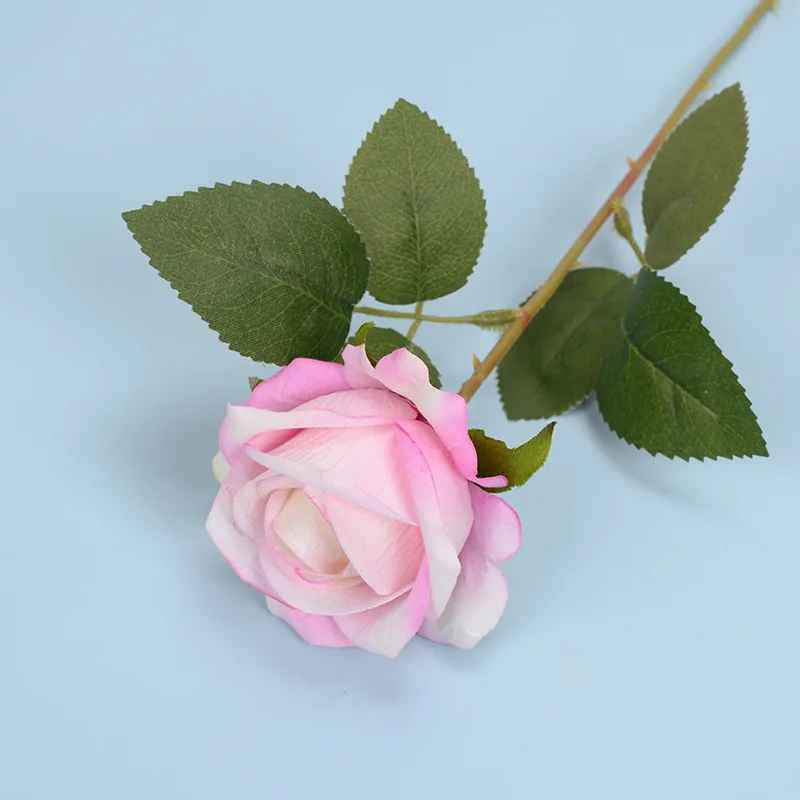 Eternal Artificial Silk Rose Flowers - Realistic Blossom Roses, Real Touch Long Stem Wedding Bouquets & Home Party Decor