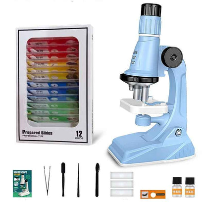 Children Microscope Kit 200x 600x 1200x Toy with LED Light