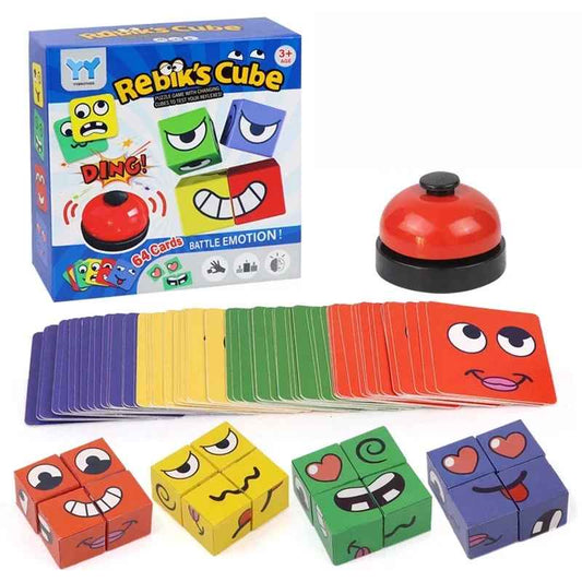 Kids Match the Face Change Expression Puzzle Blocks Game