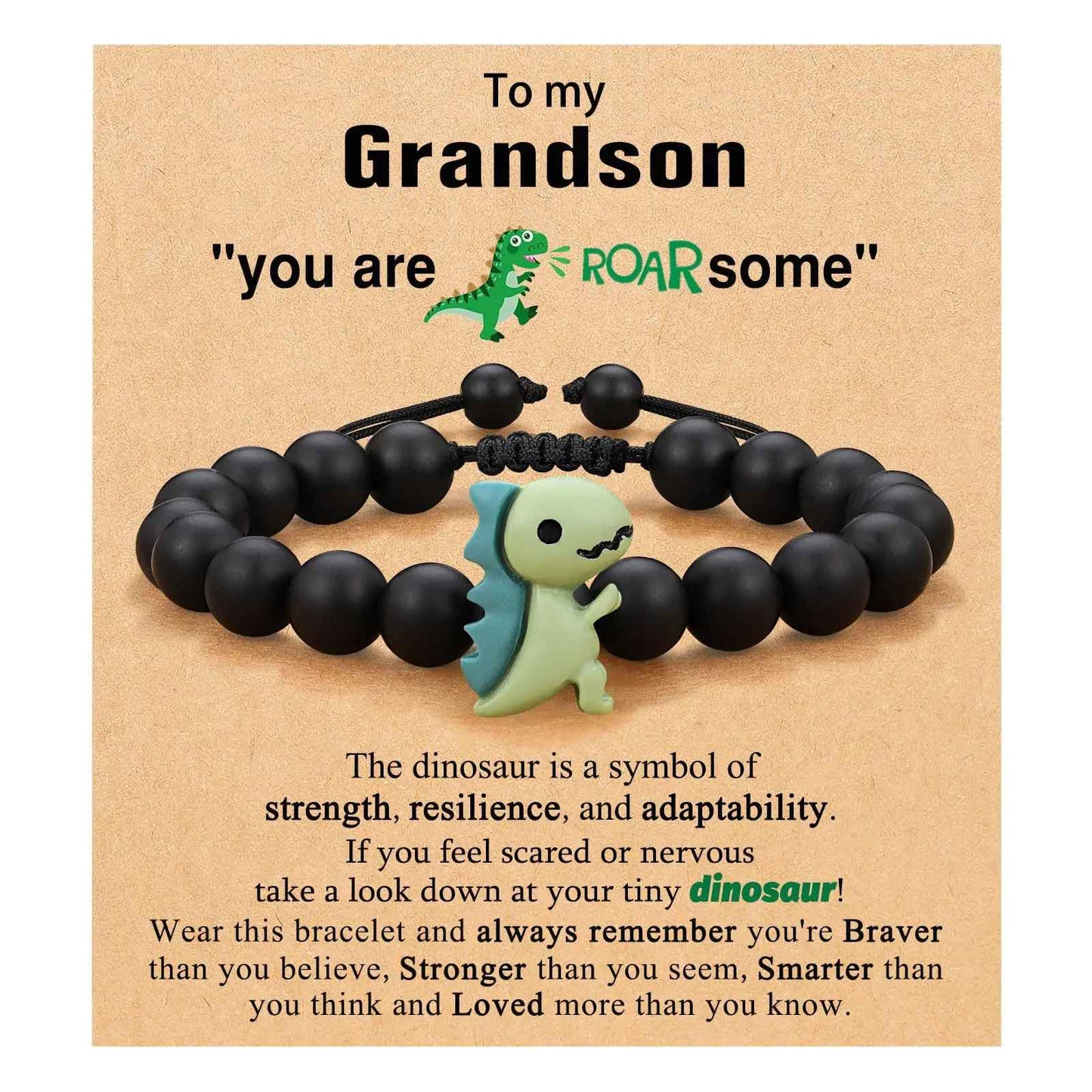 Dedication to Son Dinosaur Bracelet