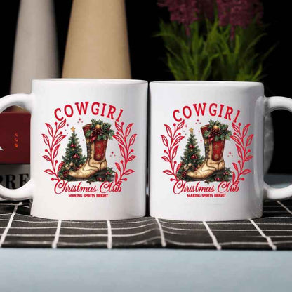 1pc 320ml Cowgirl Christmas Club Ceramic Mug