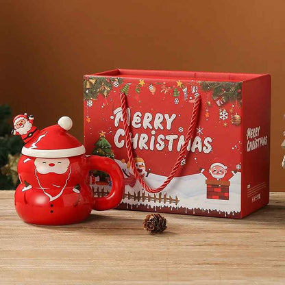 400ml Cute Cartoon Christmas Mug with Gift Bag