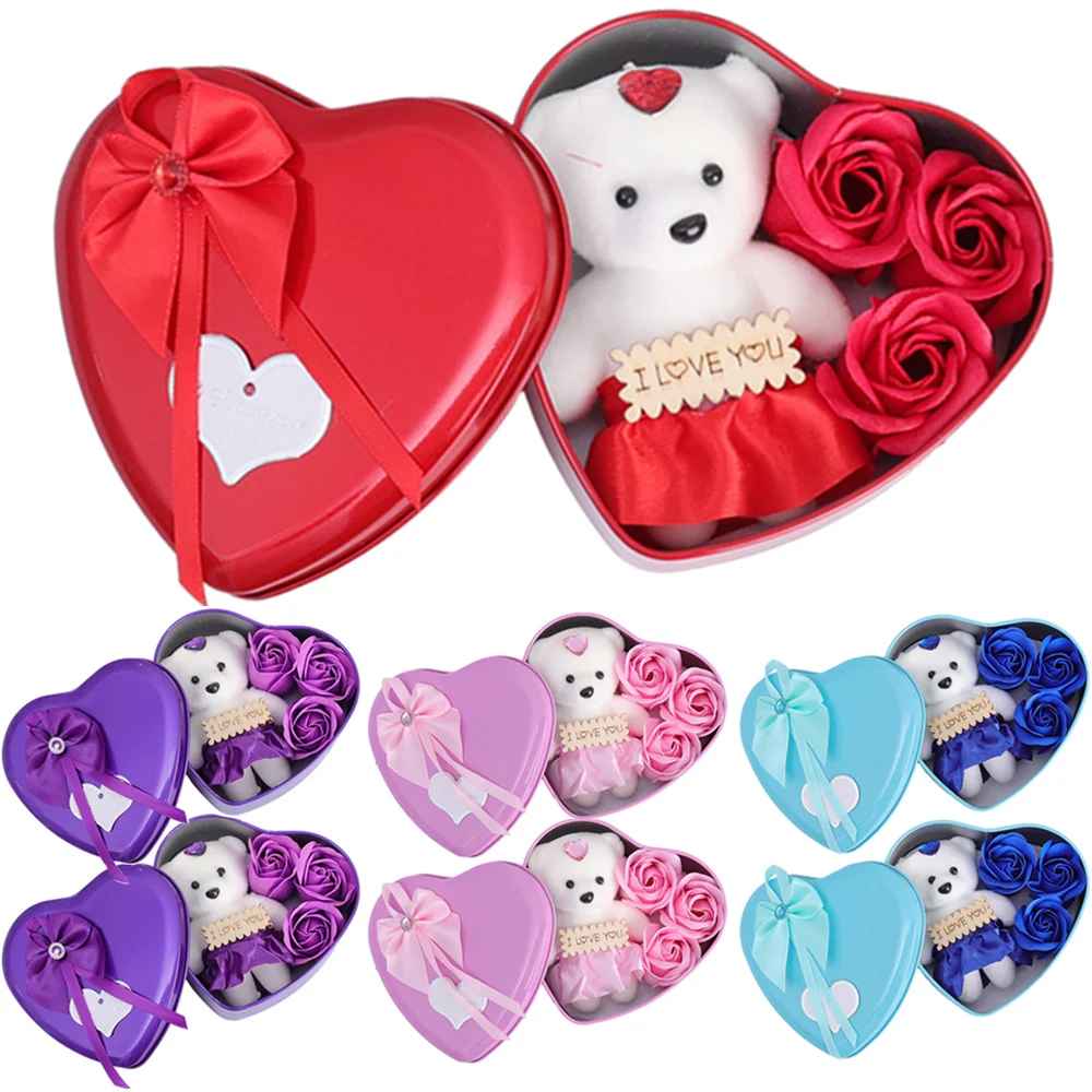 I Love You Bear with Artificial Rose Gift Box