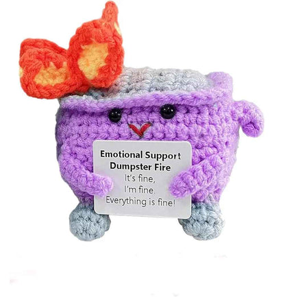 Cute Emotional Support Crochet Dumpster Fire Doll