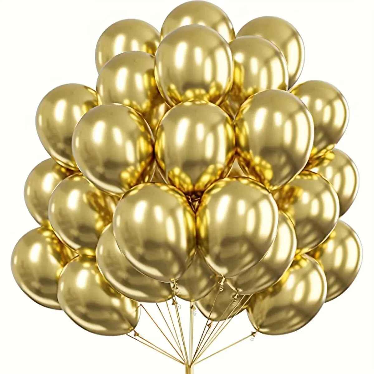 10Pcs 12Inch Color Chrome Metal Round Latex Balloons