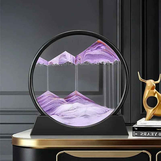 3D Moving Sand Art Round Glass Deep Sea Sandscape Hourglass