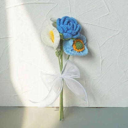 Artificial Hand-Knitted Tulip Rose Crochet Flower