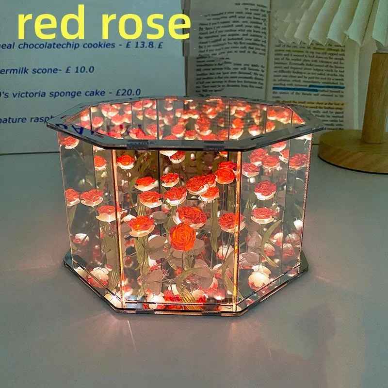 3D DIY Tulip Mirror Cube Lamp Night Light