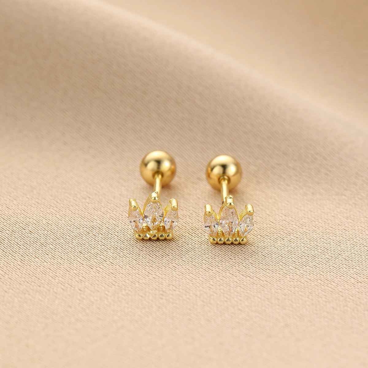 Simple Gold Color Stud Earrings