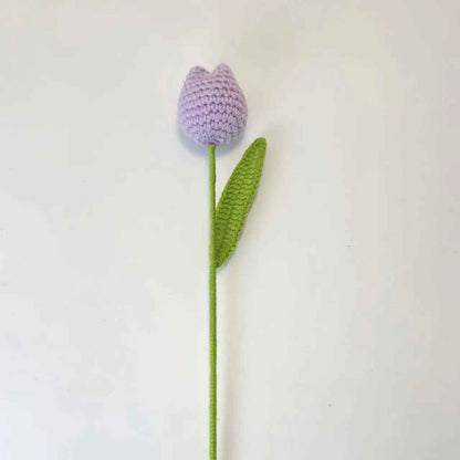 1PC Knitted Crochet Flower Tulip