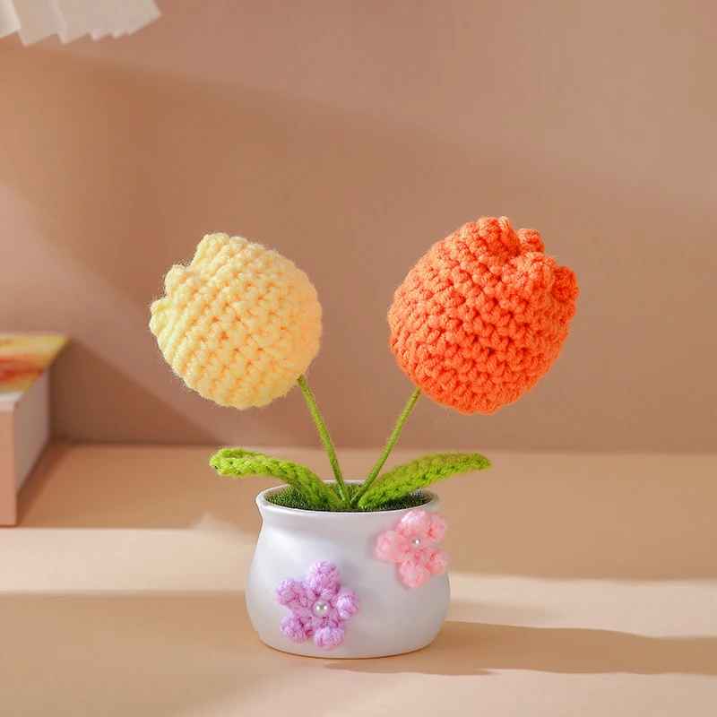 Artificial Crochet Potted Flowers