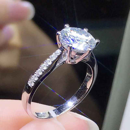 Luxury White Cubic Zirconia Engagement Ring