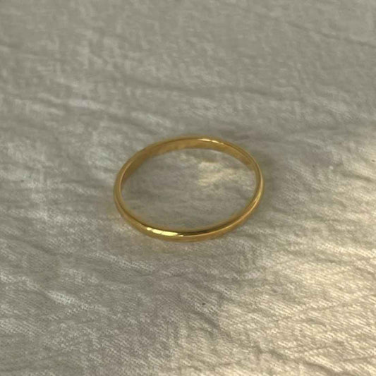 2mm Minimalist Gold-Plated Stainless Steel Couple Ring