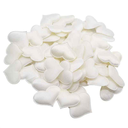 100Pcs 35mm Romantic Sponge Satin Fabric Heart Petals – Wedding Confetti, Table & Bed Decor, Valentine’s Day Decoration