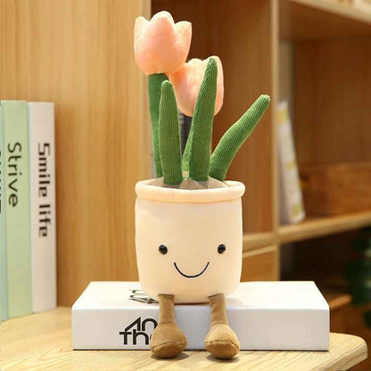 Cute Potted Tulip Plant Plush Doll