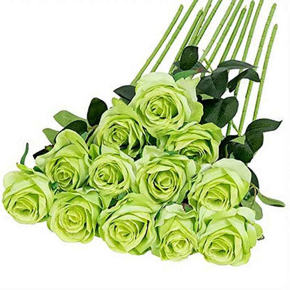 12pcs Realistic Artificial Rose Bouquet