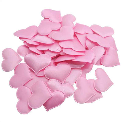 100Pcs 35mm Romantic Sponge Satin Fabric Heart Petals – Wedding Confetti, Table & Bed Decor, Valentine’s Day Decoration