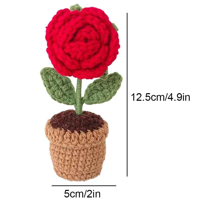 Cute Handcrafted Mini Crochet Potted Plant Decor