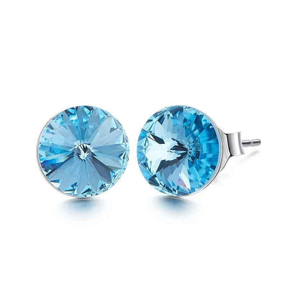 Simple Trendy Round Crystal Stud Earrings