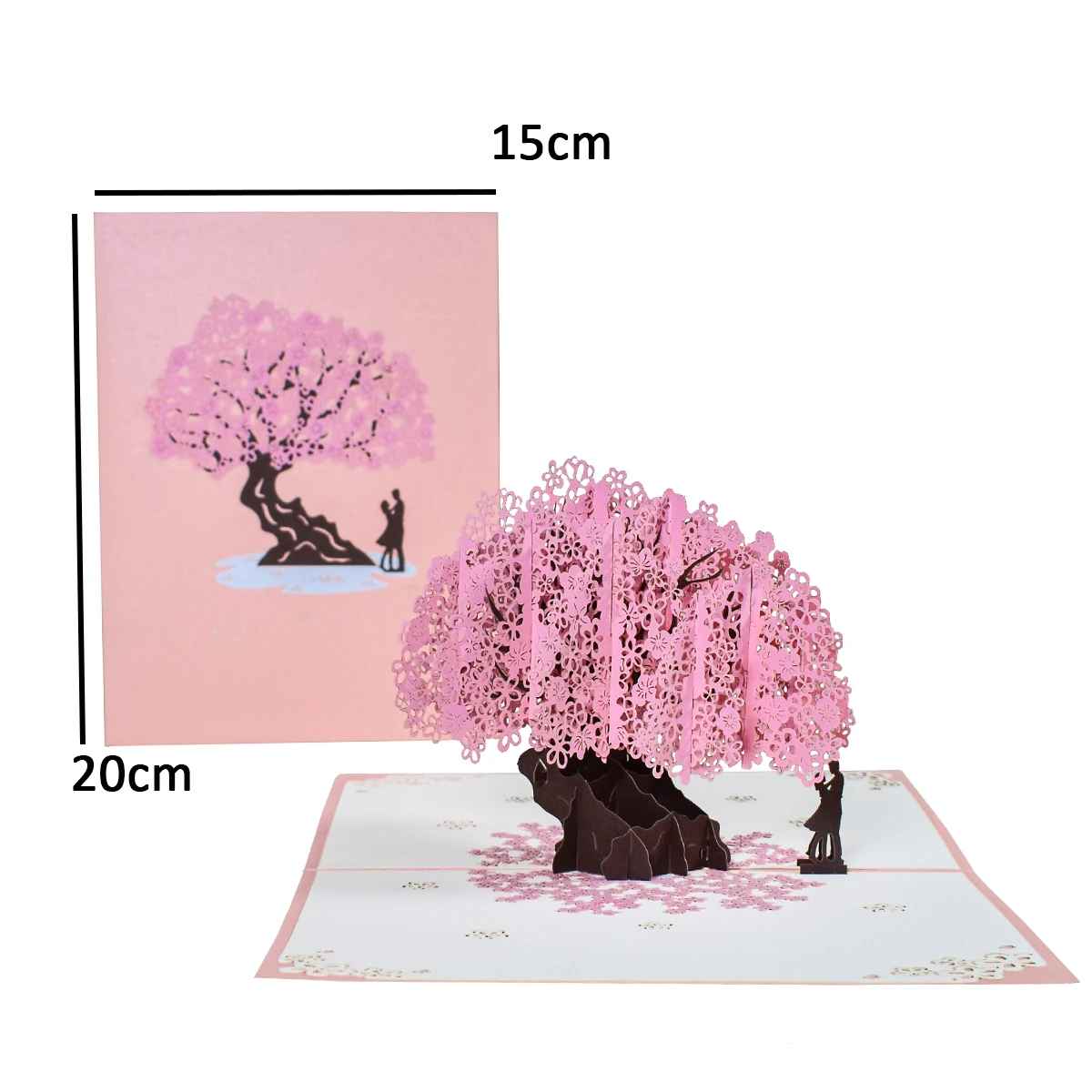 Romantic 3D Pop-Up Greeting Card with Envelope