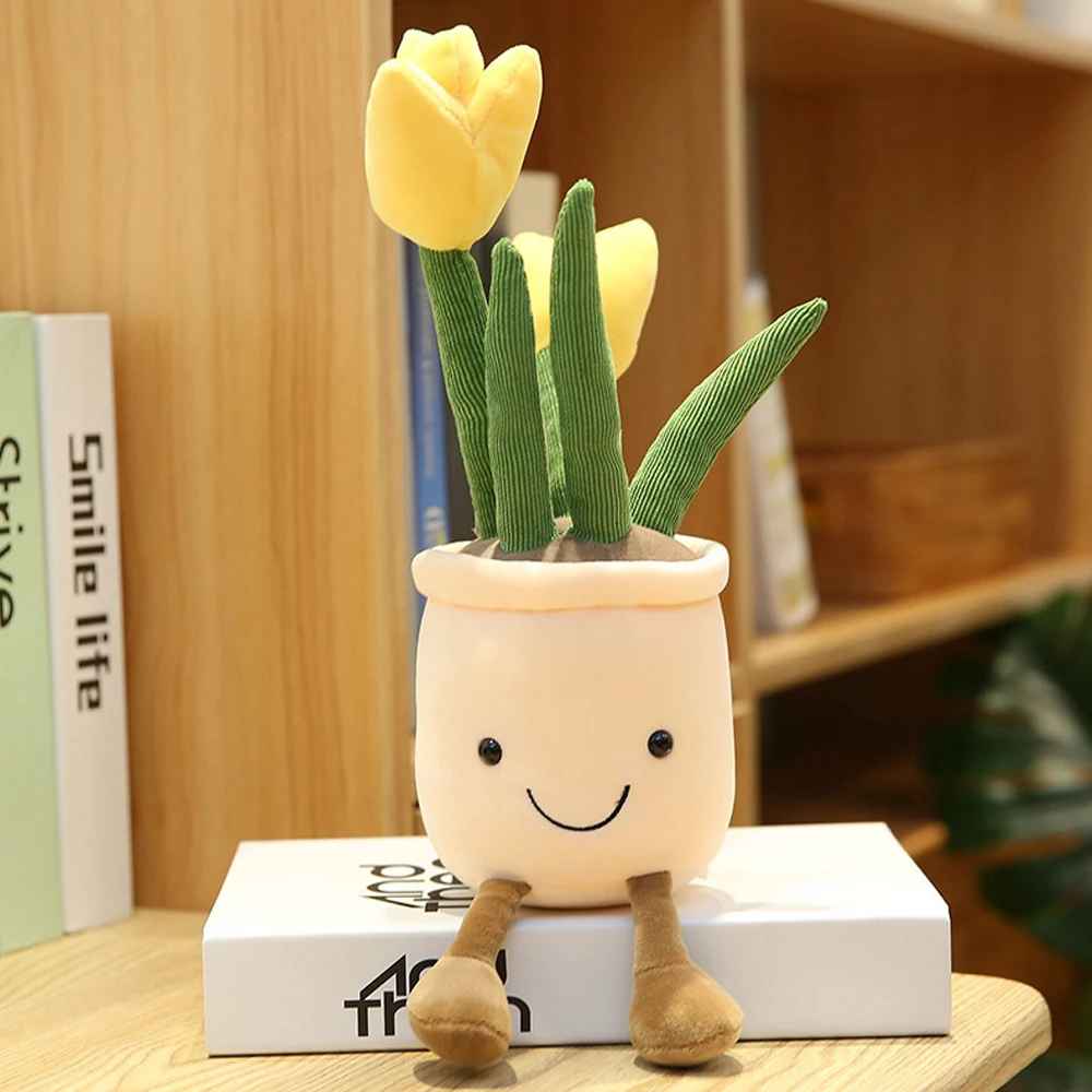 Cute Potted Tulip Plant Plush Doll