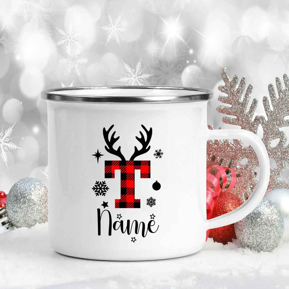 360mL Personalized Christmas Enamel Name Mug