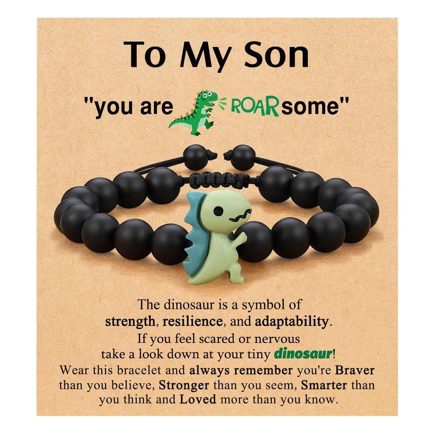 Dedication to Son Dinosaur Bracelet