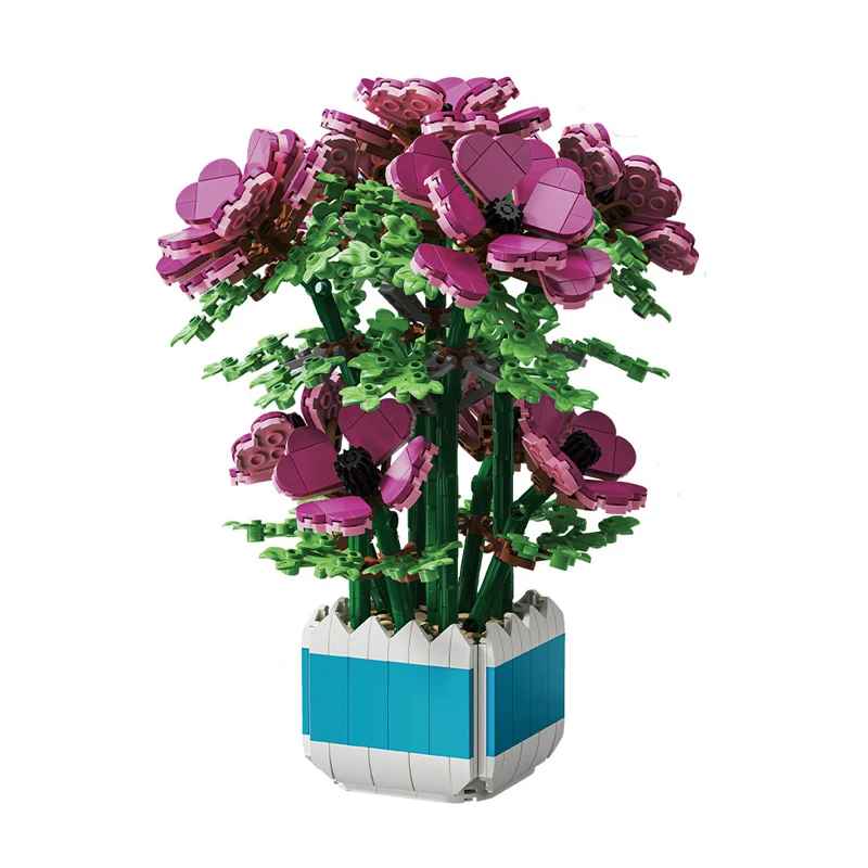 City Creativity Bouquet Flower Potted Plant Building Blocks