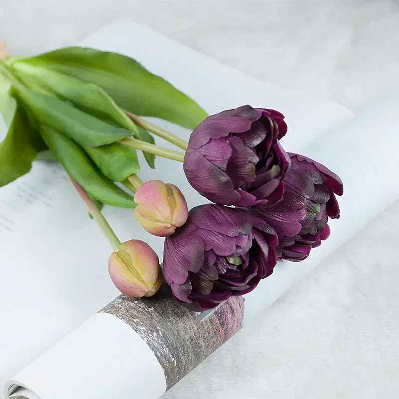 Eternal 40CM Silicone Artificial Tulip Flower Bouquet