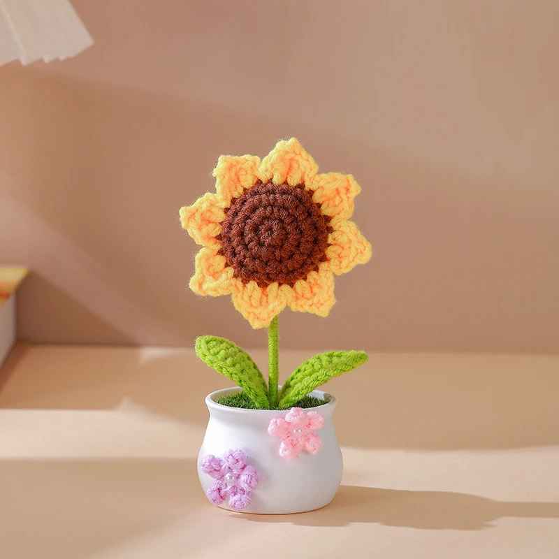 Artificial Crochet Potted Flowers