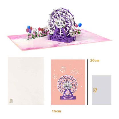 Romantic 3D Pop-Up Greeting Card with Envelope