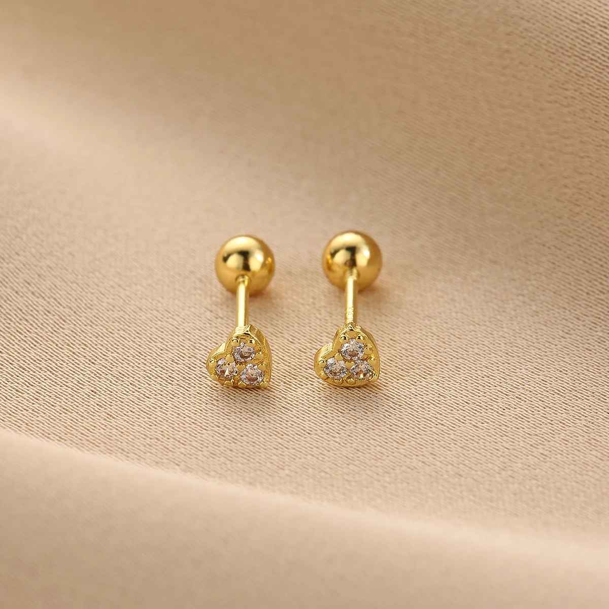 Simple Gold Color Stud Earrings