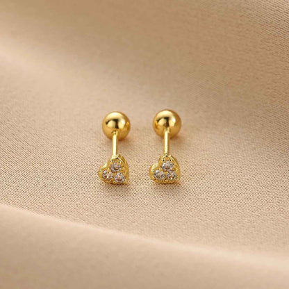 Simple Gold Color Stud Earrings