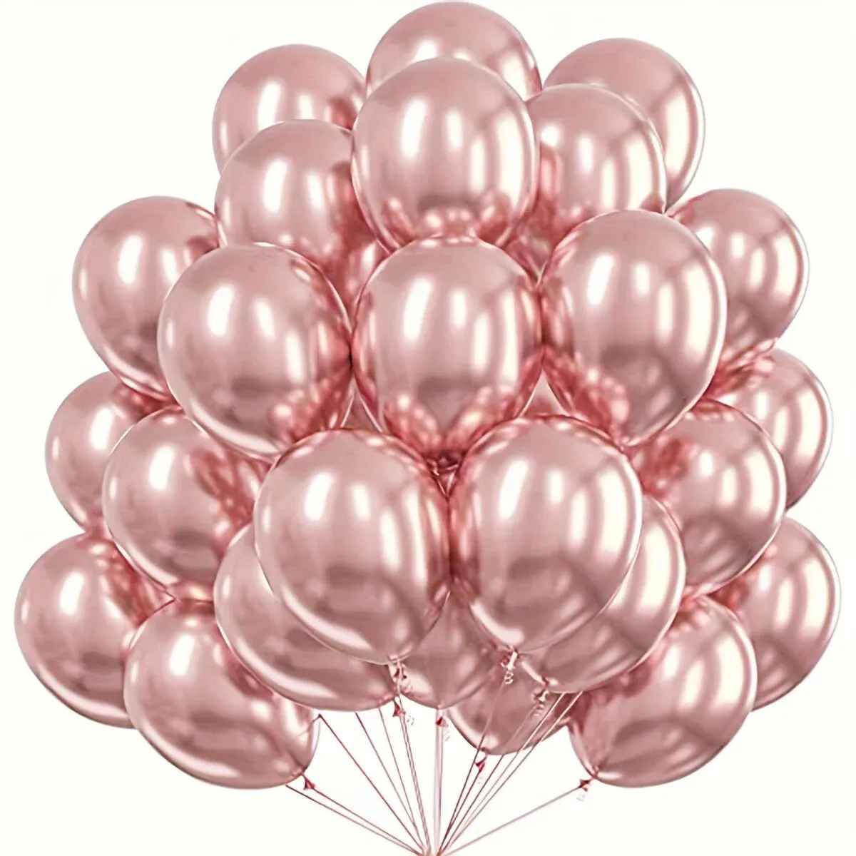 10Pcs 12Inch Color Chrome Metal Round Latex Balloons