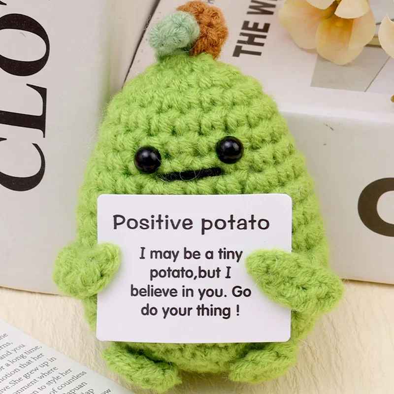 Cute Funny Emotional Support Positive Energy Potato Doll with Card