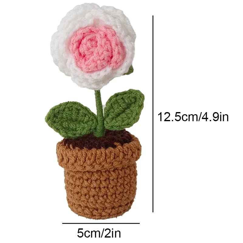 Cute Handcrafted Mini Crochet Potted Plant Decor